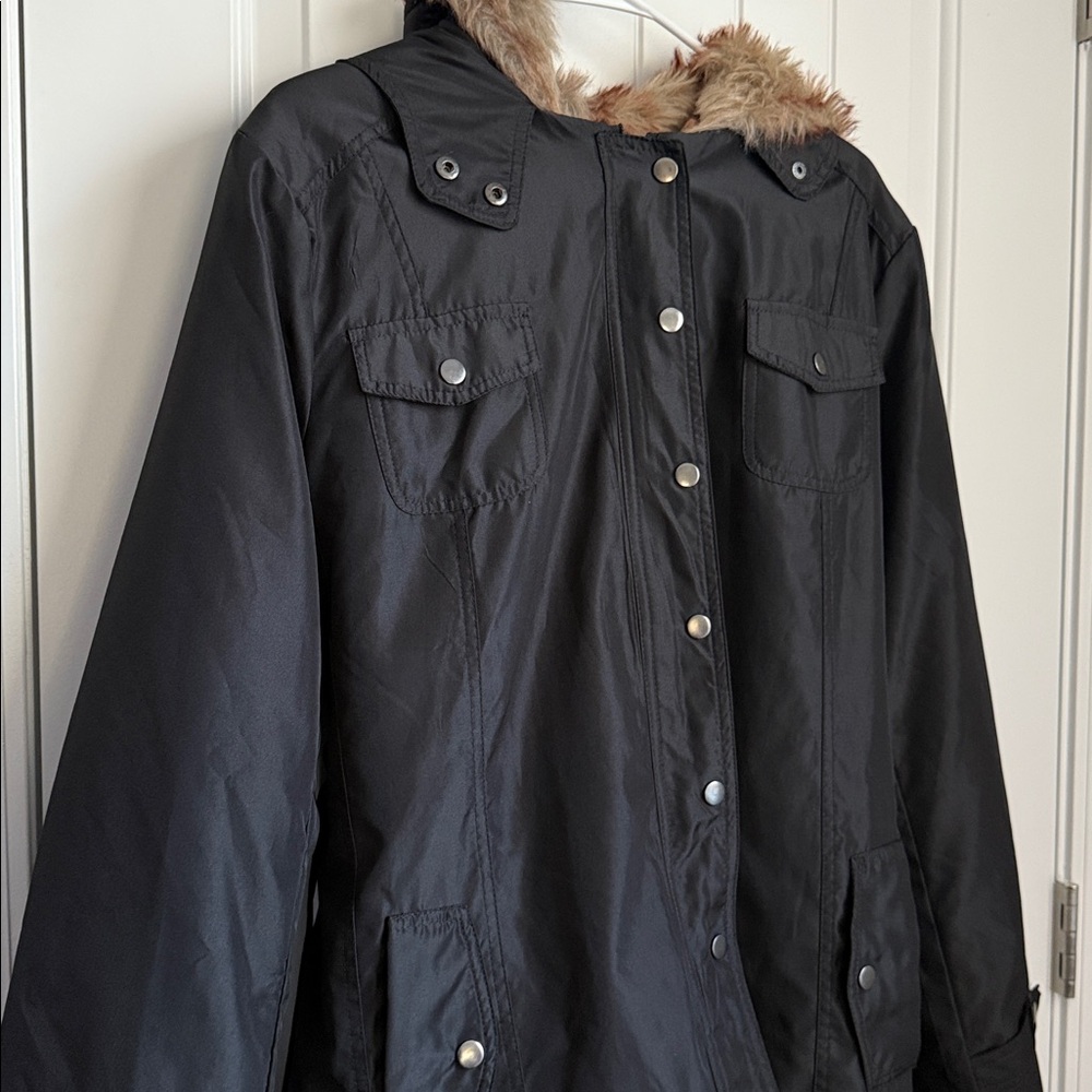 2 Piece Fur Rain Coat - Picture 3 of 12